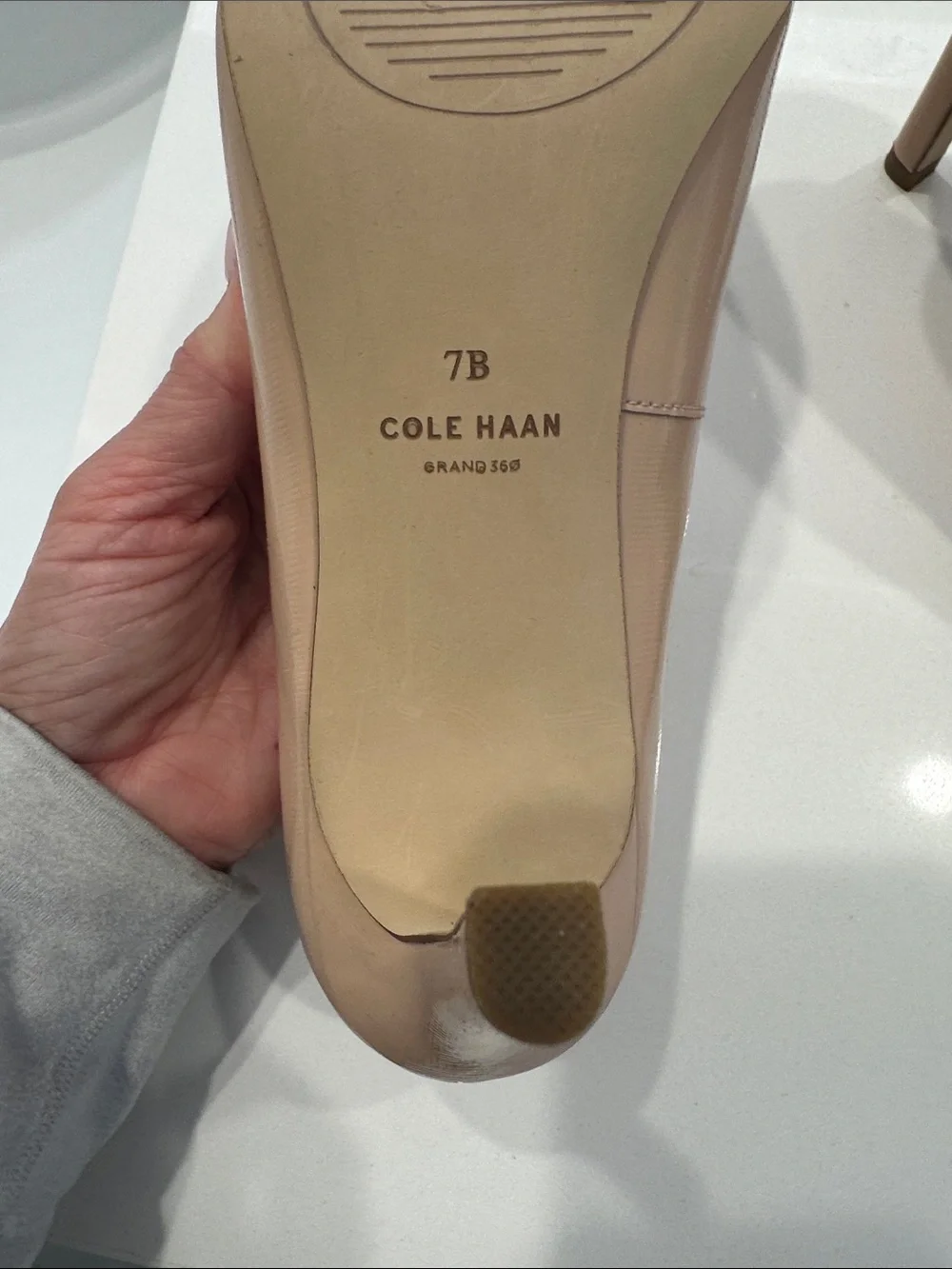 Cole Haan Nude Patent Leather Round-Toe Pumps